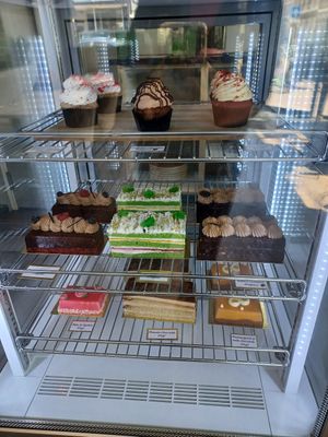 Lots of vegan fresh cake at Kisaan Restaurant and Patisserie in The Hague