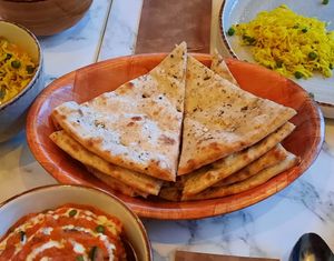 Garlic bread at Kisaan Restaurant and Patisserie in The Hague