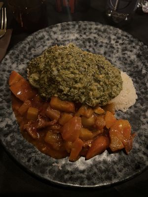 Ndole (Camerun) with rice and vegetables   at Balafon in Milan