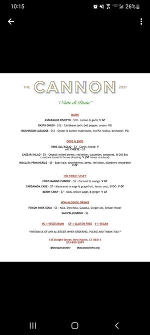 Small but growing menu at The Cannon in New Haven