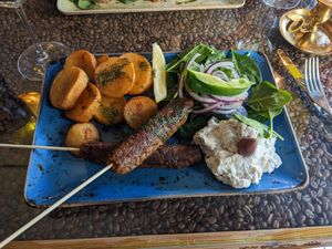 Vegan souvlaki at Restaurang Mediterranean in Lund
