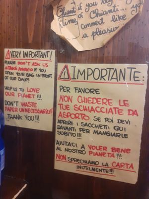 Cute message 😍 at I' Girone De' Ghiotti in Florence