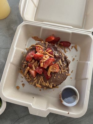 Nutella strawberry pancakes   at Lit in Puerto Vallarta