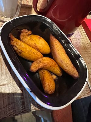 Side of plantain perfectly cooked  at Turtle Bay in Manchester