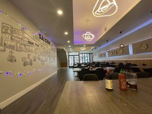 We got there right at opening so it was empty but clean and nice decor  at Mama's Viet Kitchen in Seattle