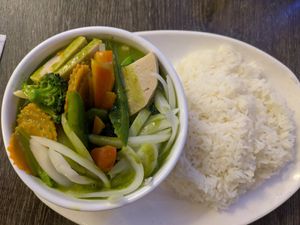 Vegan chicken green curry at Mama's Viet Kitchen in Seattle