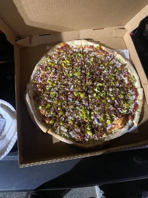 Vegan Inferno Pizzaa  at Garage Pizza in Los Angeles