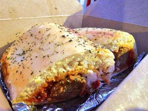 Vegan Meatball Sandwich at Garage Pizza in Los Angeles