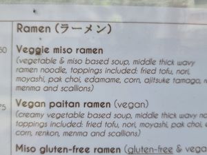 Part of menu at Ramen Brothers Noodle Bar in Haarlem