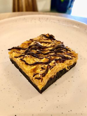 Peanut butter crunch brownie at Mana Café in Manama