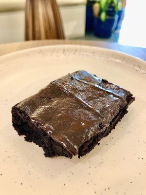 Chocolate fudge brownie  at Mana Café in Manama