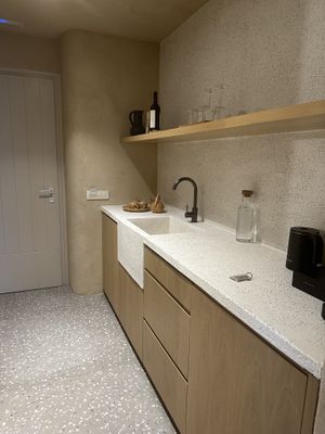 Kitchen area  at Ethos Vegan Suites in Santorini