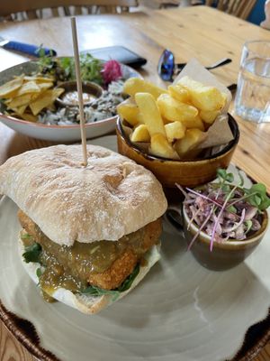 Tofu katsu burger 😋  at Caffi Gwynant in Gwynedd