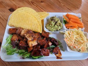 Bang Bang Tofu Tacos at Caffi Gwynant in Gwynedd