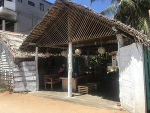 Front of cafe  at Mahalo in Arugam Bay