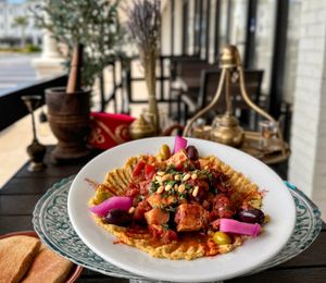 Vegan Hoseh with Tofu at Baladi Mediterranean Cafe in Virginia Beach