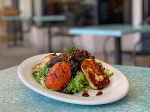 Grilled Portobello & Halloumi Cheese at Baladi Mediterranean Cafe in Virginia Beach