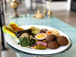 Mezzo Platter at Baladi Mediterranean Cafe in Virginia Beach