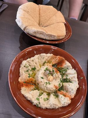 Hummus and pita   at Baladi Mediterranean Cafe in Virginia Beach