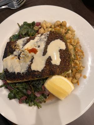 Falafel encrusted tofu  at Baladi Mediterranean Cafe in Virginia Beach