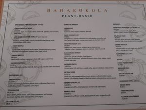 Menu at Barakokula in Split