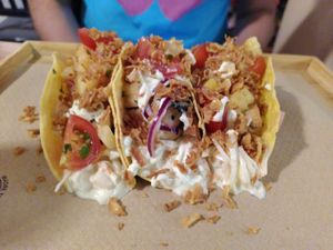 Very saucy, but served on a napkin. Confused 🤔 at Barakokula in Split