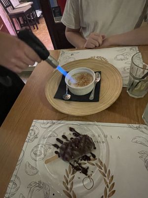 Creme brutalis (which will be caramelised in front of you)   at Barakokula in Split