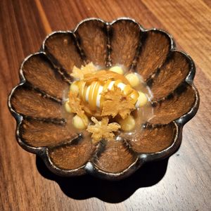 Apple dessert with vanilla ice cream and caramel... incredibly good at JOLA in Vienna