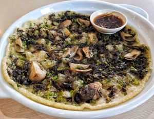 Vegan omelette eggless at The Legend Cafe in Kuching