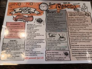 Menu at NowNow Cafe in Livingston