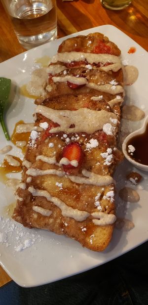 Banana Macadamia Pancakes at Indigo 52 in Nazareth