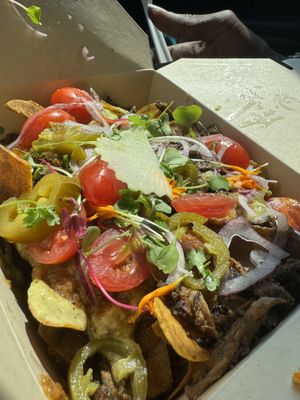 Crispy homemade plantain chips, stewed res beans,  #Veganuary at That Hausa Vegan in Richmond