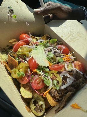 Vegan cheese, grilled oyster mushrooms, onions, tomatoes #Veganuary at That Hausa Vegan in Richmond