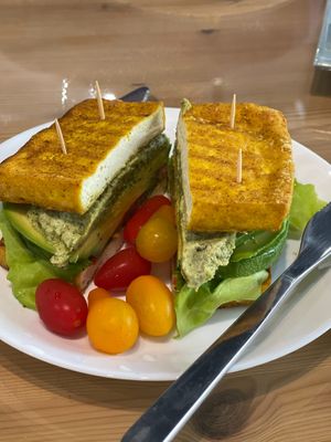 TOFU-WICH
RM18.00 

Tofu-Wich is a sandwich made of Organic Tofu instead of Bread, with Dusun Vegan Pesto spread & loaded with Avocado. Contain Nuts & Garlic. *Vegan*


 at Dusun in Kuala Lumpur