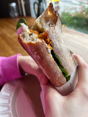 Smoked carrot baguette   at Julie's Cafe in Gothenburg