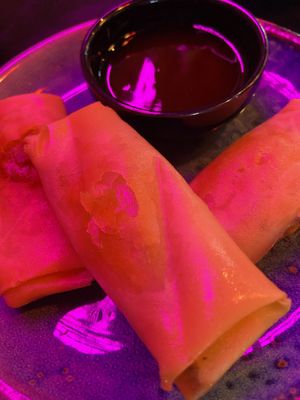 Vegetable Spring Roll with Sweet and Sour sauce  at Yum Cha in Liverpool