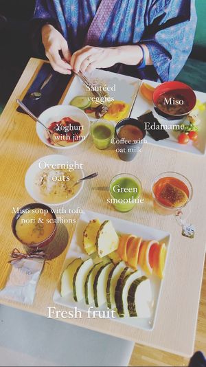 Breakfast! I normally only eat fruit for breakfast while my friend likes a continental breakfast and we were both very happy. The miso made me feel like I was back in Japan. at Yasuragi  in Saltsjo-boo