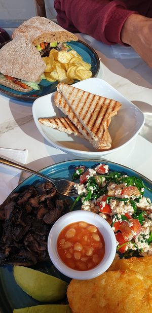 VEGAN BREAKFAST and VEGAN MULTIGRAIN CIABATTA at Busy Bee Cafe in Sliema