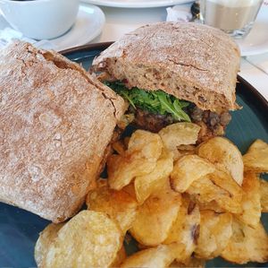 Vegan ciabatta at Busy Bee Cafe in Sliema