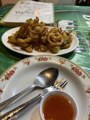 Tempura vegetables  at Jeng Noodle Thai Food & Vegetarian Food  in Bangkok