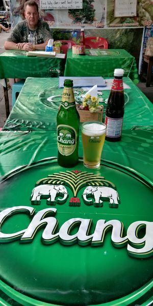 Cold Chang Beer 🍻 at Jeng Noodle Thai Food & Vegetarian Food  in Bangkok