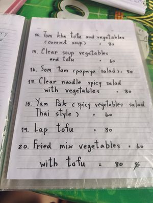 Vegetarian Menu at Jeng Noodle Thai Food & Vegetarian Food  in Bangkok