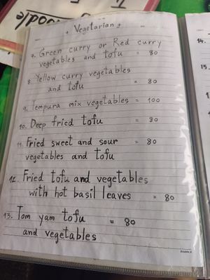 Vegetarian Menu at Jeng Noodle Thai Food & Vegetarian Food  in Bangkok