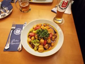 Sweet Potato Gnocchi at Hausbrauerei im Domhof in Speyer