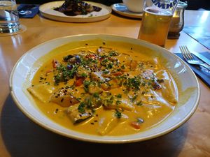 Curry mit Mauldäschle at Hausbrauerei im Domhof in Speyer