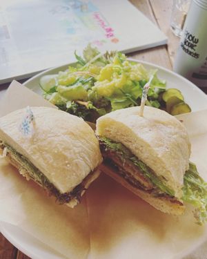 Vegan sandwich plate for lunch   at earth tree cafe MONTO in Kisarazu