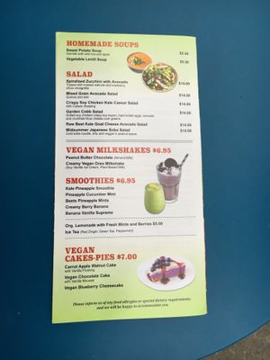 Menu at Plant-Blossom in New York City