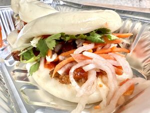 Seitan ribs bao buns   at Plant-Blossom in New York City