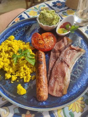 Full English breakfast at Zibâ Life in Teulada