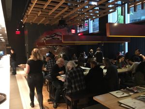Inside seating at Wagamama - 55th St in New York City